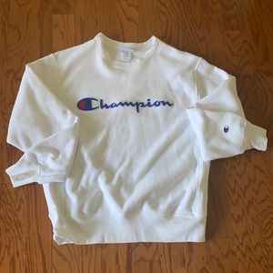 Men’s white reverse weave Champion sweatshirt M